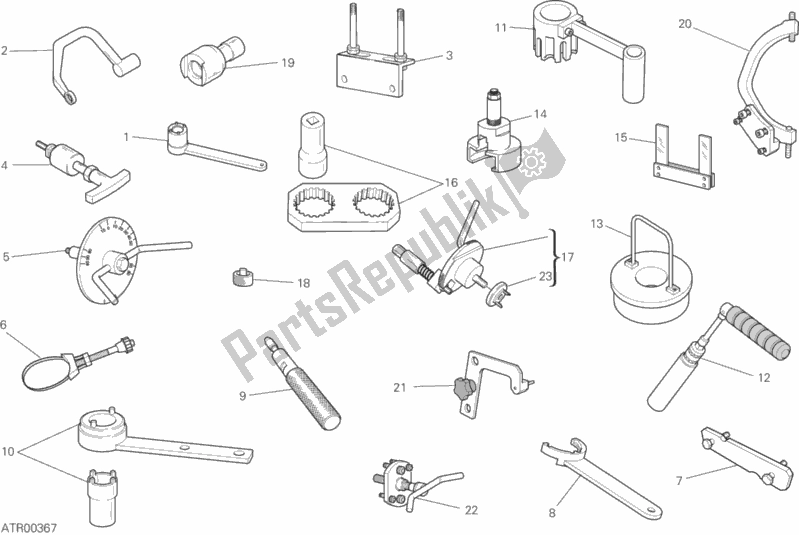 Tutte le parti per il 001 - Strumenti Di Servizio Per Officina del Ducati Multistrada 950 SW 2018